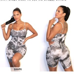 Pretty little things black unitard marbled romper